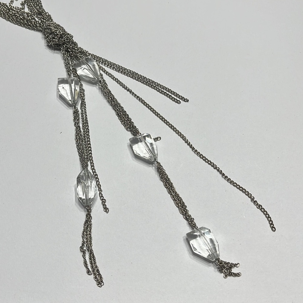 Free w/Bundle Long Silver tone necklace - Picture 2 of 3